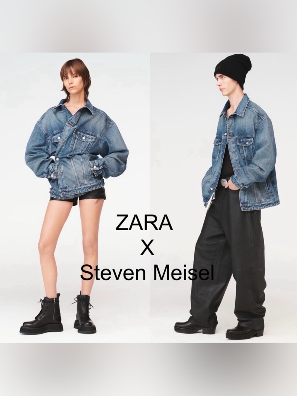 Steven Meisel x Zara | Denim Jean jacket unisex men’s women’s size XS cotton